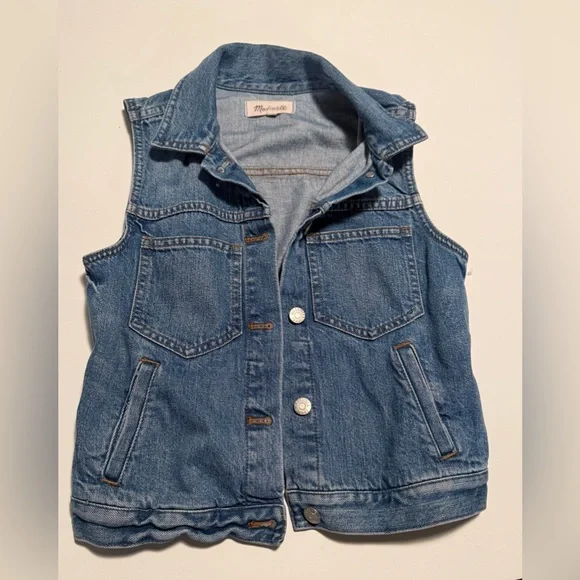 Madewell Blue Denim Vest - Picture 2 of 6